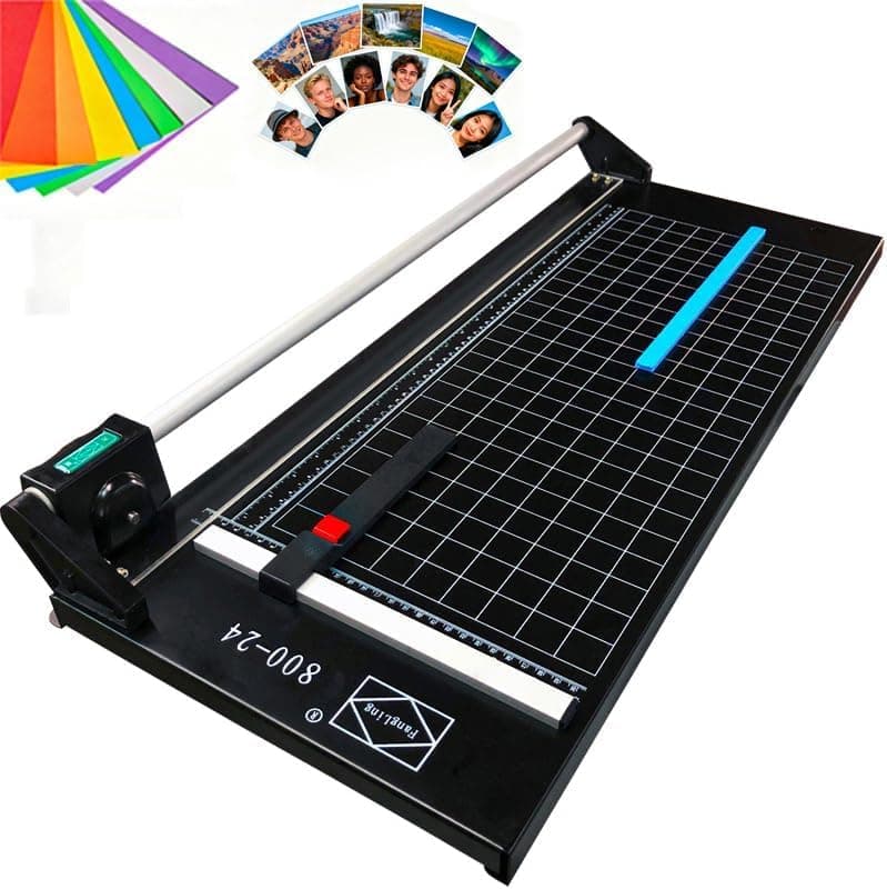 Dotpot 24 Inch Manual Precision Rotary Paper Trimmer | Professional Rolling Paper Cutter | Heavy Duty Cutting Table for Photo Paper, Film, Art Paper, PVC & Thin Plastic Sheets