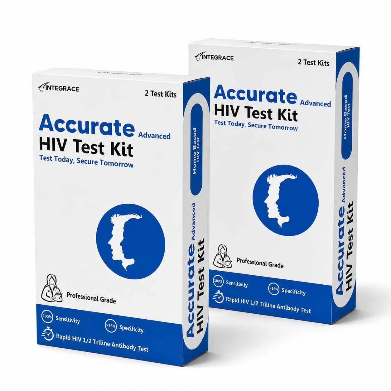 Accurate Advanced HIV Self Test Kit, 2 Strips (Pack of 2) | Easy At-Home Finger-Prick Blood Test for HIV-1 & HIV-2 Antibody Detection | Professional Grade, Reliable & Fast Results