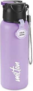 MILTON Sipstar 600 Stainless Steel Sipper Water Bottle 560 ml, Single Walled, ISI Certified I Leak Proof Lid, Rust Proof I for School, Office, Gym I Purple