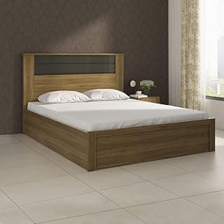 Home Centre Quadro | Engineered Wood | Hydraulic Storage | King Beds | Brown | 1 Year Warranty