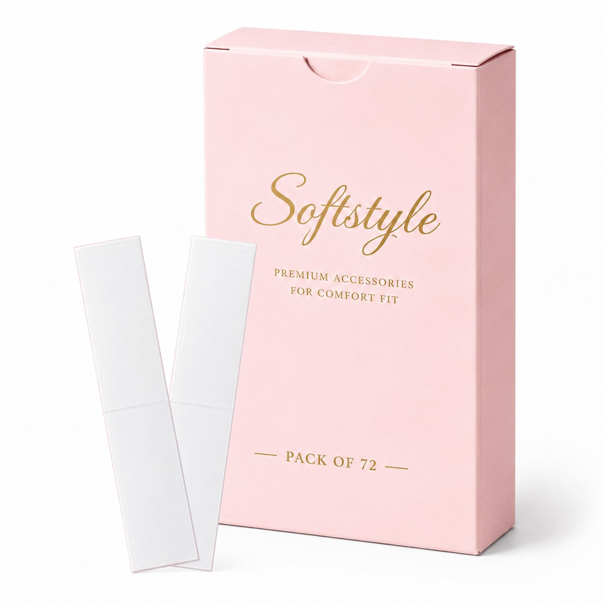 SOFTSTYLE Double Sided fashion tape for women | Body tape to stick clothes & Dress Support | Transparent cloth tape for Neckline, Saree, Blouse & Clothing Fit (Transparent - Pack of 72)