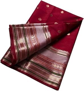 Generic Women's Banarasi Silk Blend Woven Saree with Unstitched Blouse Piece