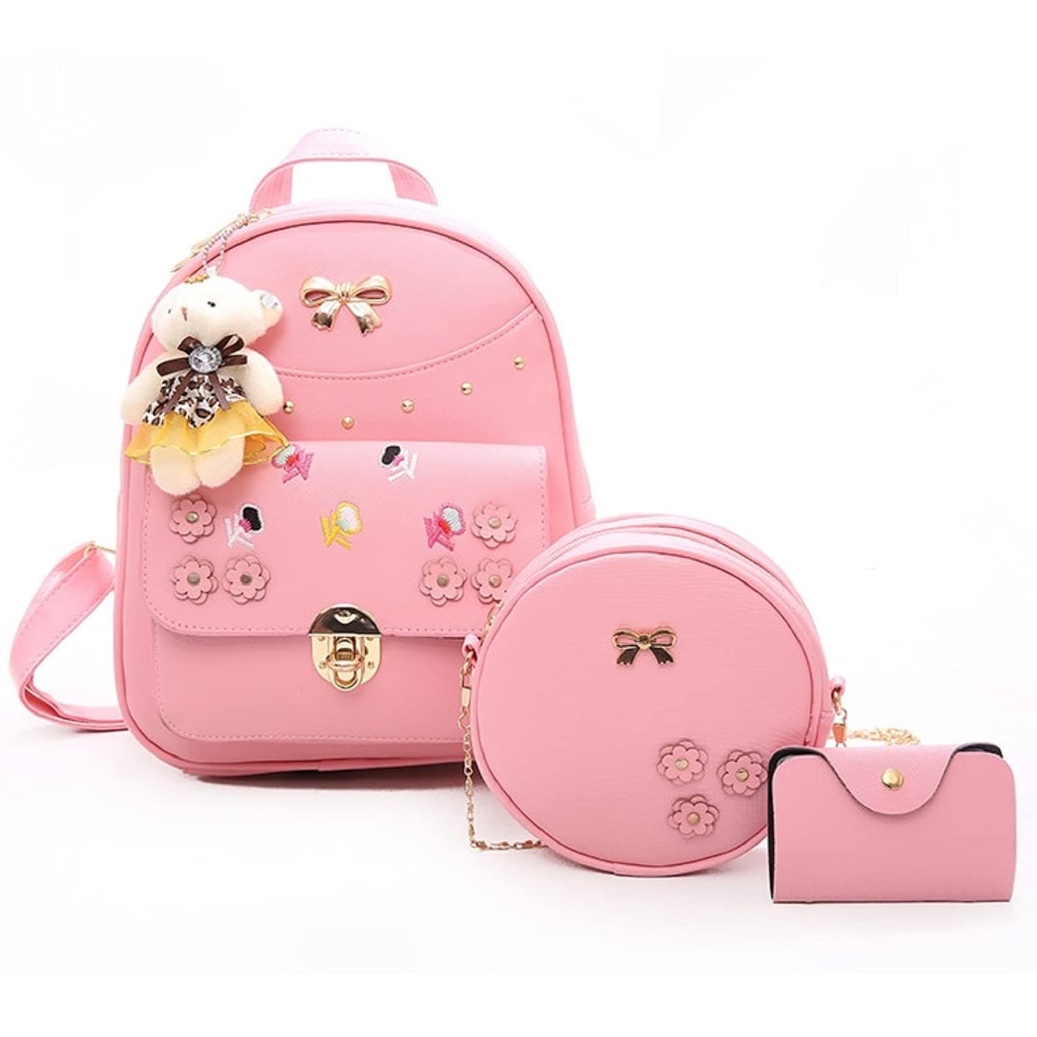ShopyVid 3-Piece Mini Backpack Set for Women & Girls | Rakhi Gift for Sister | Gift for Girls