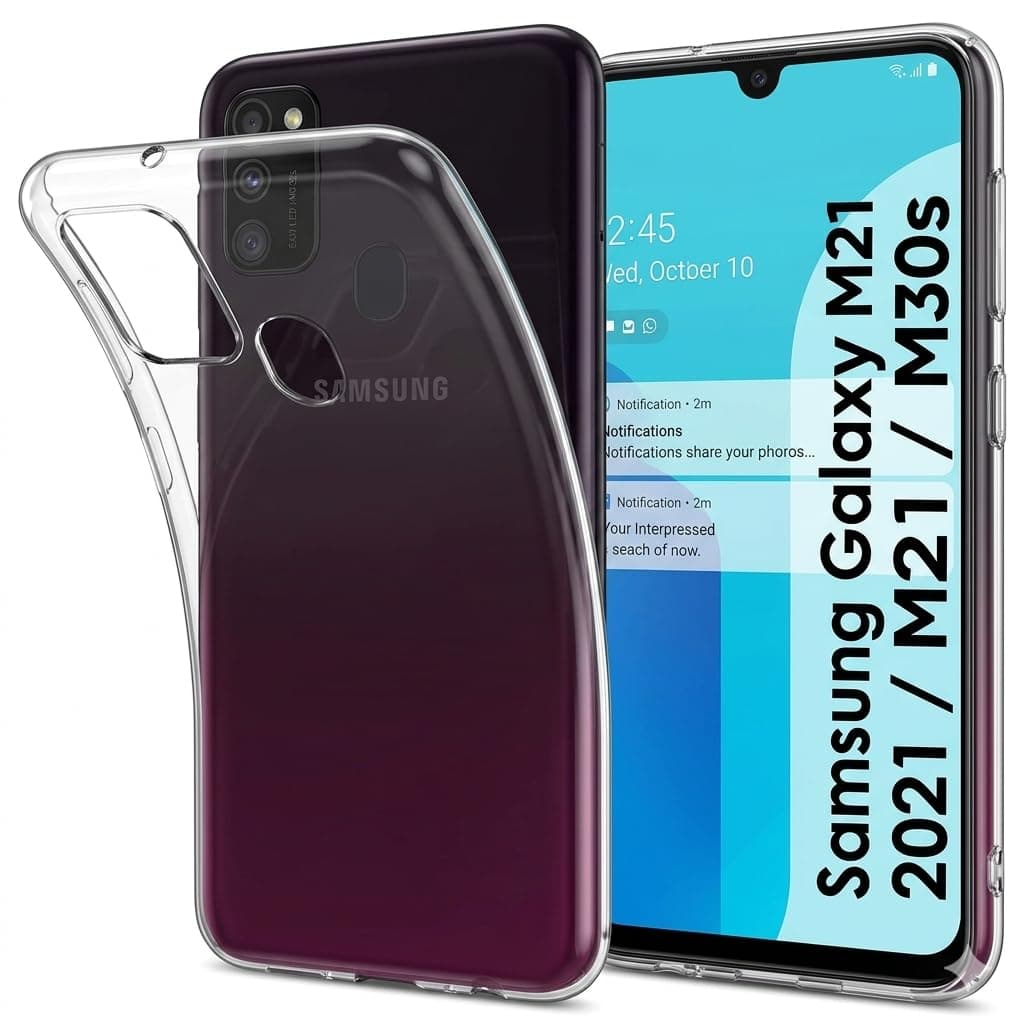 JANAK RAJ Soft Crystal Clear Back Case Cover Compatible with Samsung Galaxy M21 2021 / M21 / M30s | 100% Transparent Shockproof Silicone 360 Protective Design - Clear
