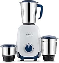 Bajaj Ninja Series Grace 500W Mixer Grinder | Mixie For Kitchen With Duracut® Blades | 2-In-1 Blade Function For Dry & Wet Grinding | 2 Mixie Jars | 5-Yr Motor Warranty 【Midnight Blue】