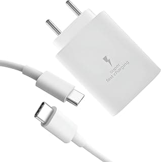25W Charger with Type C to C Cable Compatible with Samsung Galaxy M07|M17|M17e|M36|M06|M05 |M16|M35|A57|A37|A07|A55|A56|A35|A17|A36|S24Fe|F70e|F17|F07|F06|F16|F36|F56| Super-Fast Quick Charge, White