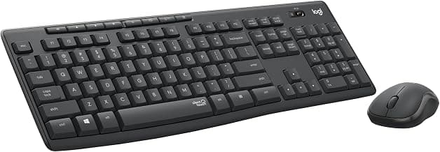 Logitech MK295 Silent Wireless Mouse & Keyboard Combo with SilentTouch Technology, Full Numpad, Advanced Optical Tracking, Lag-Free Wireless, 90% Less Noise - Black
