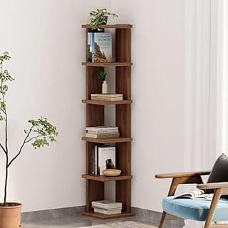 Wakefit Book Shelf for Home | 1 Year Warranty | Corner Shelf for Living Room, Wall Shelf for Living Room, Engineered Wood - Dyer (5 Shelves)