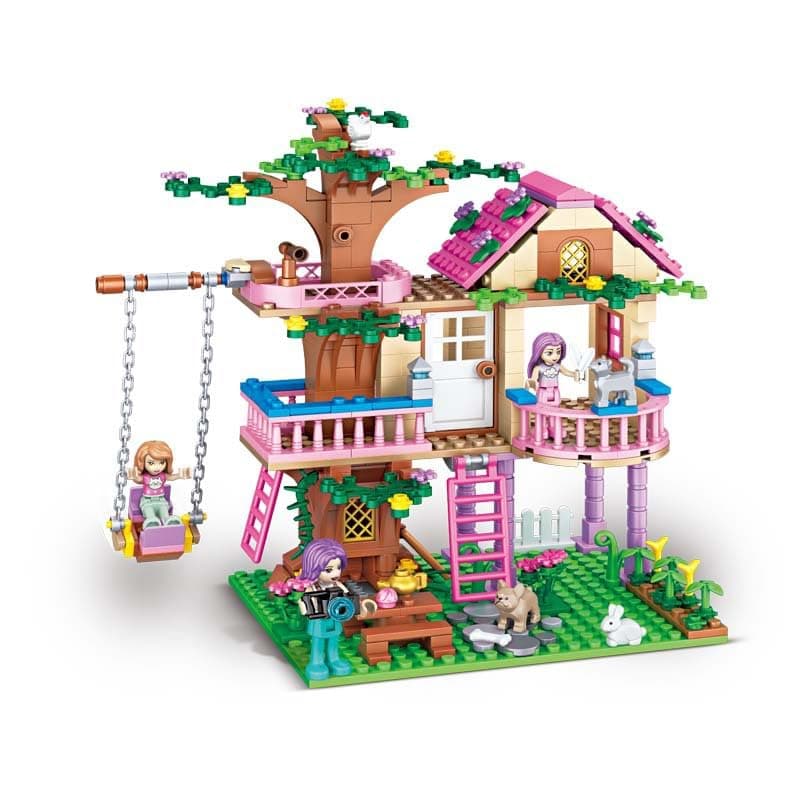 SKY LINE OCEAN Kids Tree House Building Kit - with Swings and Ladders Construction Blocks ||2 Years Structural Warranty || (504+ Pcs)