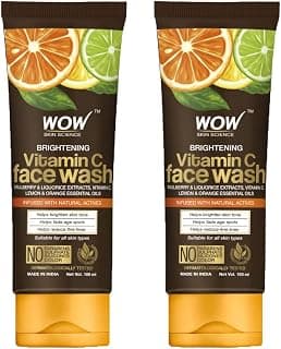 WOW Skin Science Brightening Vitamin C Face Wash | All Skin Types | Glowing Bright Skin | Refreshing | Paraben & Sulphates Free | Face Wash for Women & Men | 100 ml (Pack of 2)