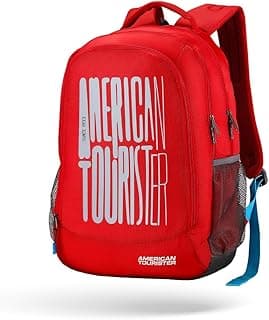 American Tourister Fizz 32L Red Backpack School Bag For Travel With Organizer Bottle Compartment Water Resistant Backpack For Unisex, Boys 4 Compartment Laptop Backpack For College Gift For Unisex