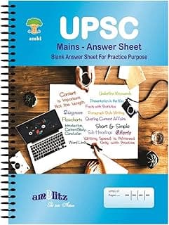 amblitz UPSC Blank Practice Answer Sheet | 300 Pages | Spiral Notebook | A4 Size | 70 GSM Thick Paper |