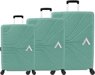 Aristocrat Phantom Set of 3 (Cabin+Medium+Large) Trolley Bag, 55+66+76Cm | Combination Lock | 8 Wheels | 3 Years International Warranty (Pista Green)