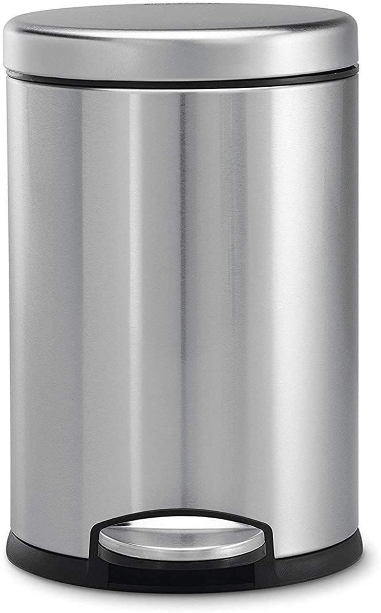 OPR 6 Ltr Stainless Steel Plain Pedal Bin with Plastic Bucket And Lid | Garbage Bin Trash Can, Round Shape Small Dustbin For Home, Bathroom, Kitchen, Room, Office (7 * 11 Inches)