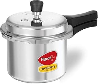 Pigeon By Stovekraft Favourite Induction Base Aluminium Pressure Cooker with Outer Lid, 3 Litres (Silver)