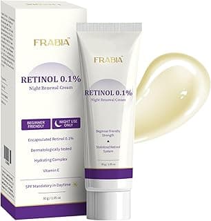 Retinol 0.1 Night Cream for Face with Vitamin E & Olive Oil | Anti Aging Moisturizer for Wrinkles, Fine Lines & Skin Repair | Hydrating, Fragrance-Free Face Cream for Women & Men 30g / 1.05 oz