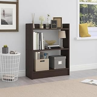 Enigmatic Woodworks Wooden Large Open Bookshelf Multipurpose for Home Rack Showcase Organizer for Living Room I Study Room I 3-Tier I Finish-Suede DIY (Wenge) 61x24x61cm