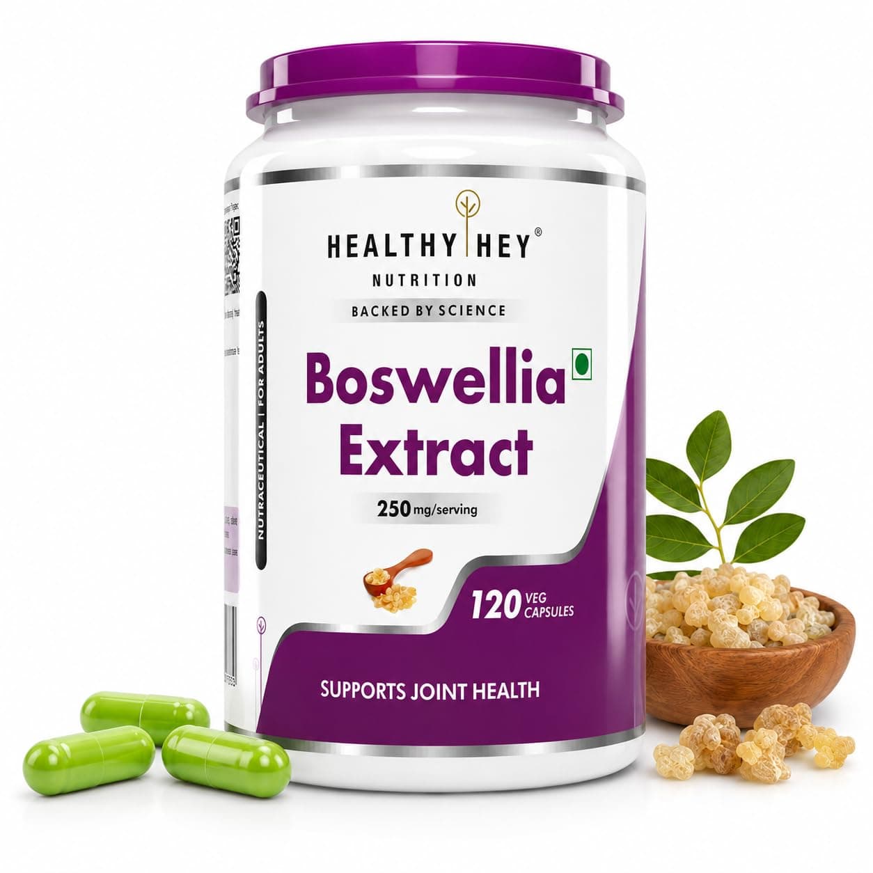HealthyHey Nutrition Boswellia Serrata Extract - 120 Vegetable Capsules