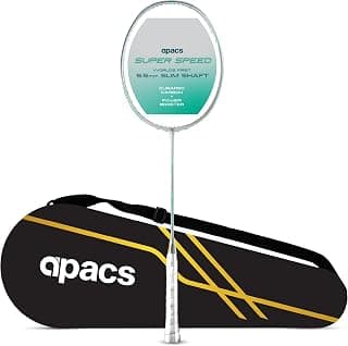 Apacs Super Speed (Unstrung) | World’s First 5.5mm Slim Shaft | Aero Box Frame | Durapro Carbon + Power Booster Shaft | 32LBS Max Tension | Slightly Head Heavy | 6U | Made in Vietnam (Silver)