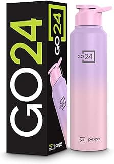 Water Bottle 1 ltr Stainless Steel Sports/Fridge Bottle with Sipper Cap | 1-Year Warranty | Single Wall | For Home, Office, Gym, Travelling|Lightweight| Craft Pro 950ml | Pink-Purple Ombre