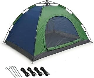 EYUVAA LABEL Automatic Dome Camping Tent for 4 Person | Instant Setup Foldable Waterproof Tent with Carry Bag for Hiking, Trekking, Beach & Travel