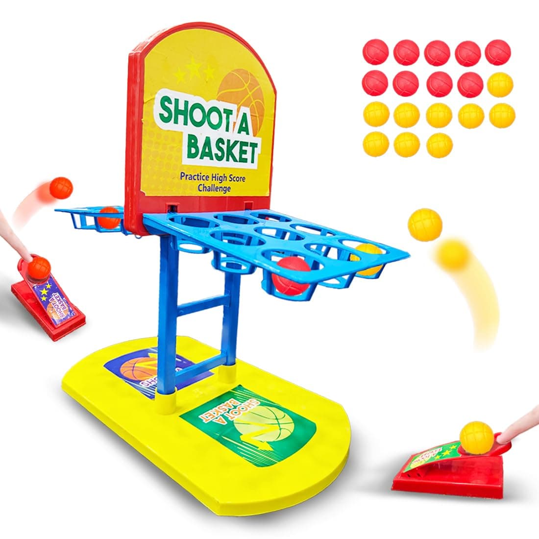 Wembley Shoot-A-Basketball Board Game for Boys & Girls Tabletop Action for 1 or 2 Players Easy to Assemble Portable Basket Ball Indoor Games Ideal for Birthday Gift