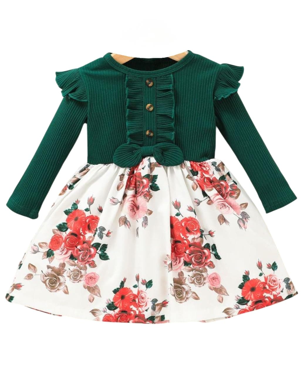 Buy & Try Girl's Lycra Floral Printed Frock Dress for Girls Short Frock Baby Princess Western Dresses| Stylish Fancy Kids Clothing for New Year, Fashion