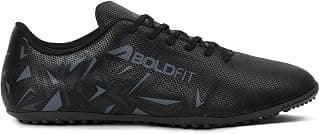 Boldfit Boldfit Football Shoes for Man, Lightweight Turf & Ground Football Studs with Non-Marking High-Grip Sole, Breathable Mesh Upper, Cushioned Support & Anti-Slip Training Cleats Black