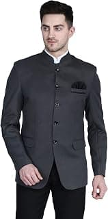 TAHVO Grey Bandgala Blazer with Hanky