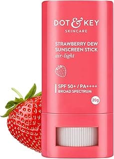 DOT & KEY Strawberry Dew SPF 50 Sunscreen Air Light | SPF 50 PA+++ In-Vivo Tested | Broad Spectrum | UVA / UVB Rays Protection | With Hyaluronic & Ceramide for Hydration & Skin Barrier | Mess Free & No White Cast |20g