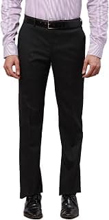 Park Avenue Men Mid Rise Poly Rayon Blend Checks Pattern Smart Fit Flat Front Formal Trouser
