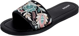 Mochi Women's Floral detail flat Slides