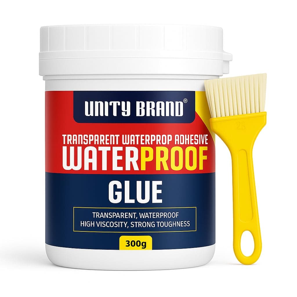 UB UNITY BRAND Crack Seal Glue 600gm with Brush Transparent Waterproof Resin Epoxy for Roof Leakage Crack Seal Agent Roof Water Leakage Solution Water Proof Glue for Waterproofing (600 GM / 2 PACK)