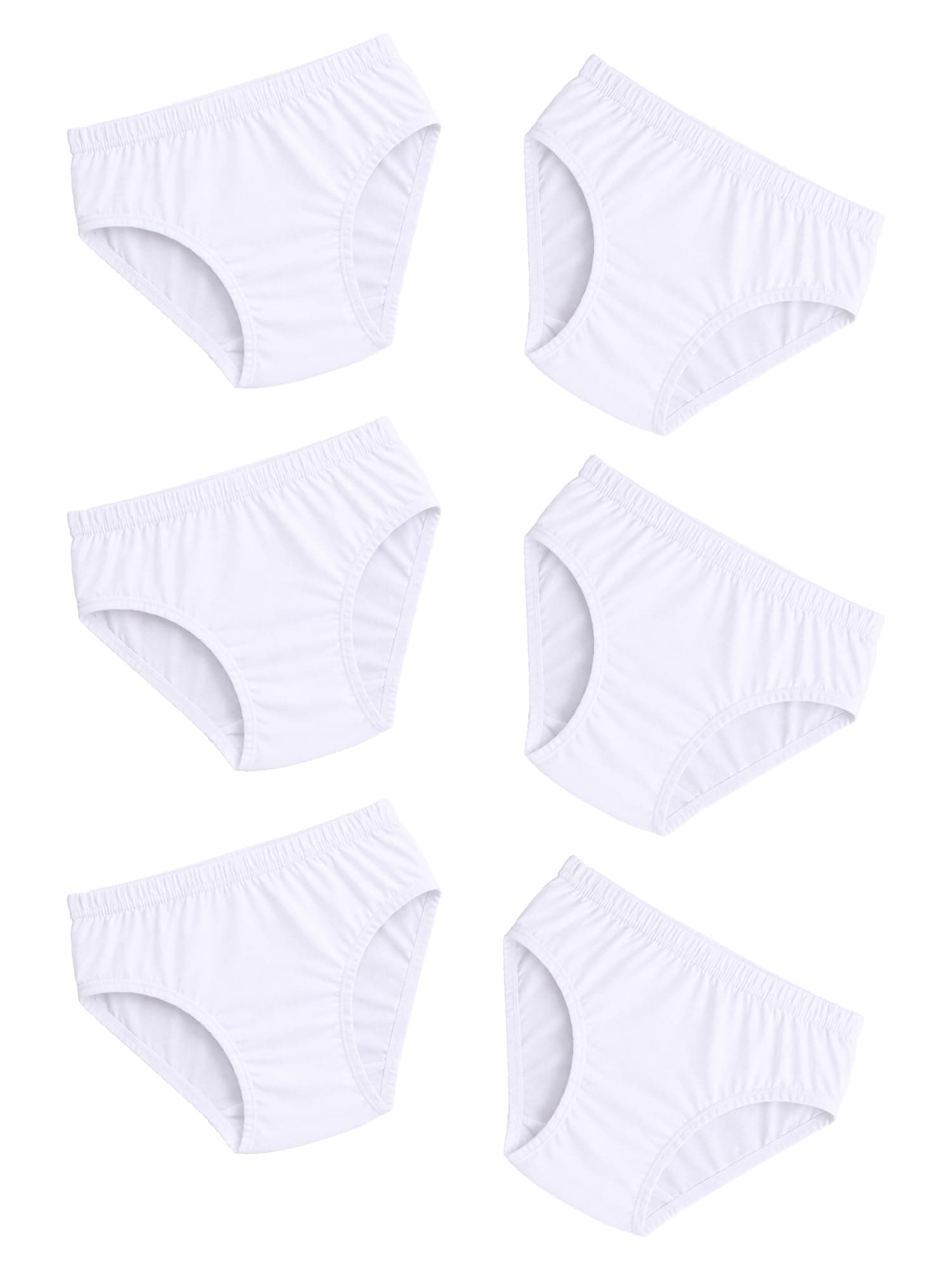 Kids Boys Brief Brief Underwear 100% Cotton | Soft Comfortable | Skin Friendly | White Color | Innerwear Pack of 6-Assorted
