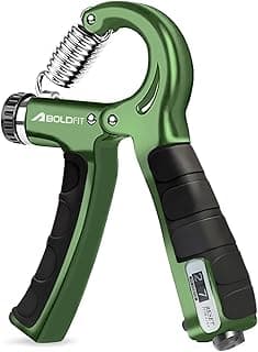 Boldfit Adjustable Hand Grip Strengthener, Hand Gripper With Counter for Men & Women for Gym Workout Hand Exercise Equipment for Forearm Exercise, Finger Exercise Power Gripper - Army Green - 60kg