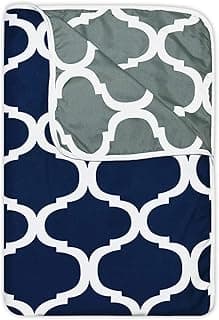 Divine Casa 120 GSM Microfiber Single Dohar | Soft & Lightweight Throw Blanket | Cozy & Breathable | All-Season Comfort | 210 x 140 CM | Moroccan Pattern | Deep Blue