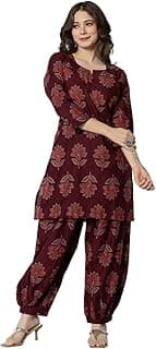rytras Women Pure Cotton Printed Straight Kurta Set with Palazzo Pants - Ethnic Wear