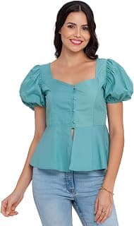 Zink London Women's Green Solid Shirt Top