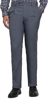Park Avenue Men Regular Fit Solid Pattern Polyester Blend Double Pleat Formal Trouser