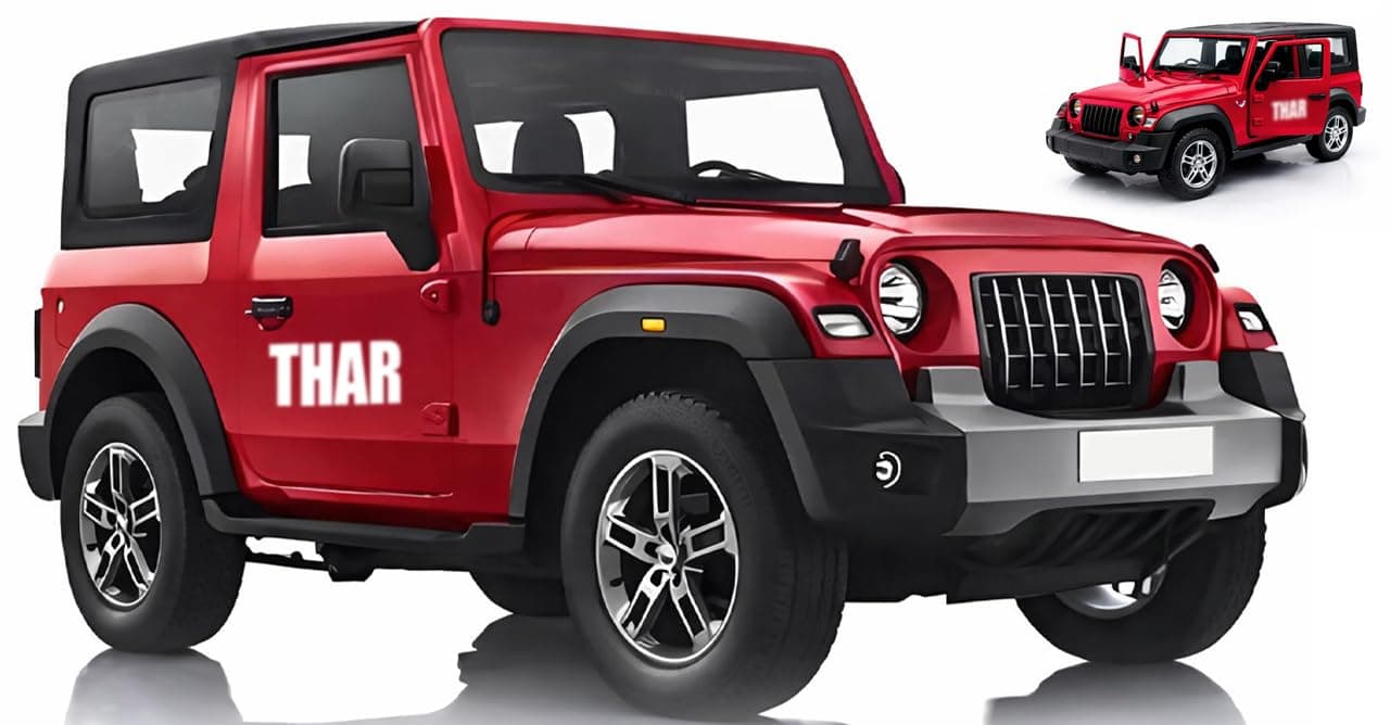 Zivvy Die Cast Metal Toy Car 1:39 Scale, 4x4 Thar Jeep Car Toy for Kids with Pull Back Action, Openable Doors, Toy Cars for Kids 2+ Years Boys Girls, Miniature Model Car Gift, Random Colors
