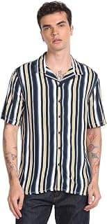 Flying Machine Men's Slim Fit Shirt | Striped | Short Sleeves | Shirt for Man