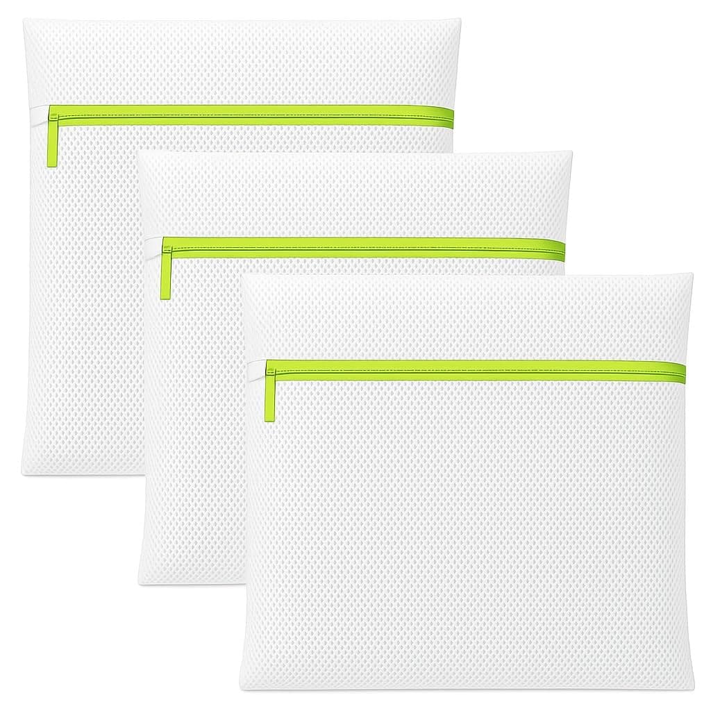 "COSMIIC GREENS" 3Pc XXL PACK Mesh Laundry Washing Bags With Premium Rust Free Zippers, Washing Bags For Laundry, Blouse, Bra, Hosiery, Lingerie, Stocking, Jeans… (3, 3 Pcs XX-LARGE SIZE)