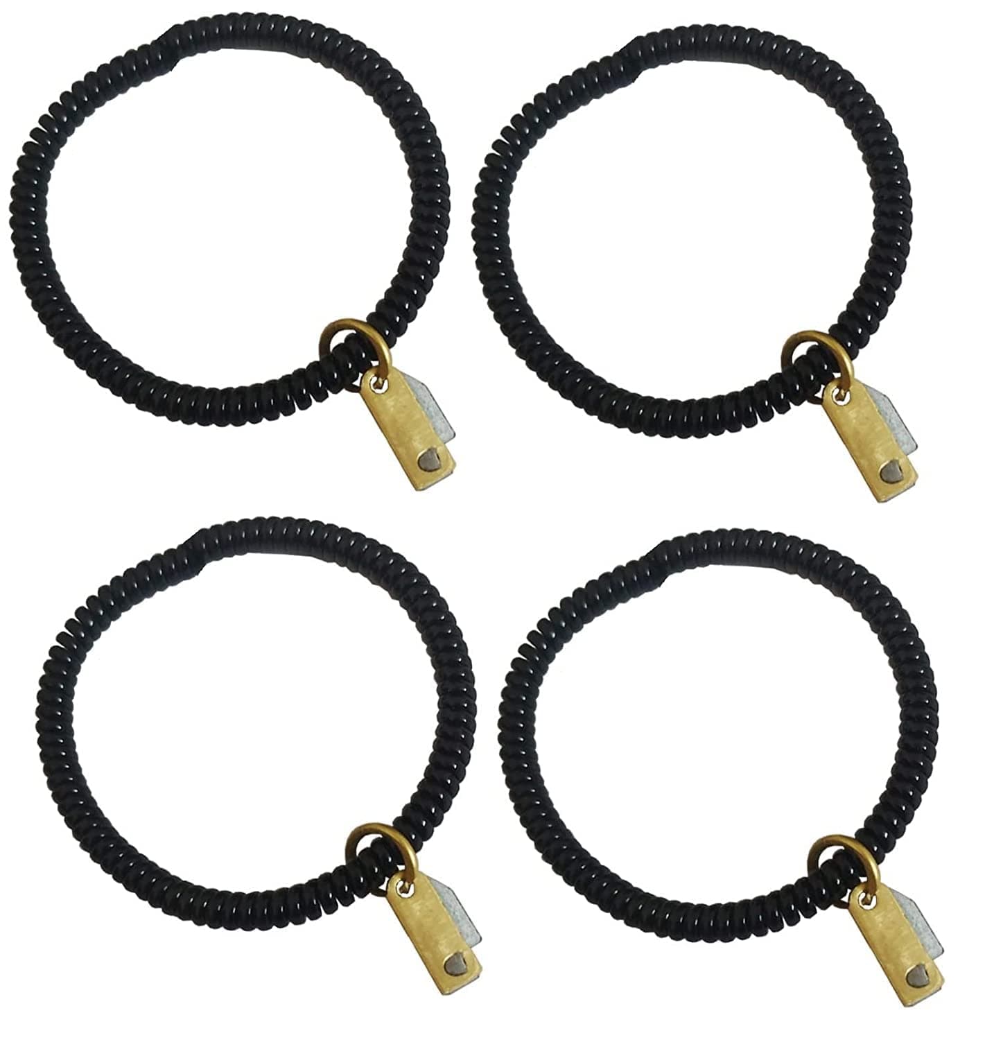 morir Black Spiral Adjustable Size Good Luck Nazar Chaku/Knife Nazariya Wristband Bracelet for Unisex (4 Pcs)