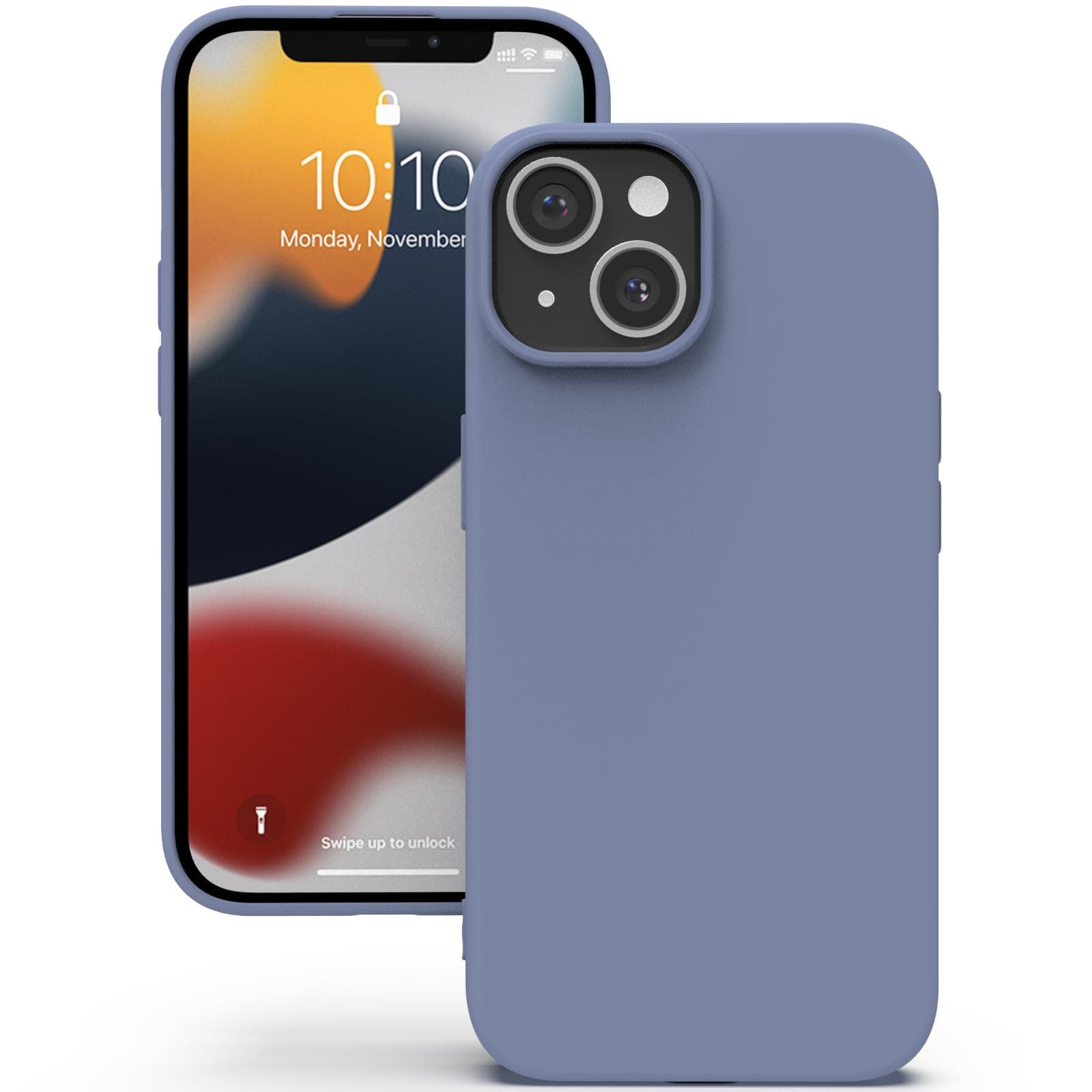 YATWIN Silicone Back Case for iPhone 14 Plus, Soft-Touch Phone Back Cover for Apple iPhone 14 Plus - Lavender Grey
