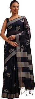 Soch Womens Chanderi Warli Print Saree With Thread Work