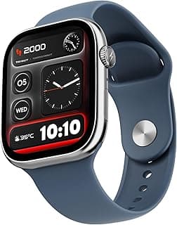 Fire-Boltt Fire-Boltt Ninja X Ring Smart Watch with 1.96” Large Display, Bluetooth Calling, Wireless Charging, AI Voice Assistant, 500+ Watch Faces, Health Suite, Smart Watch for Man & Woman – Blue S