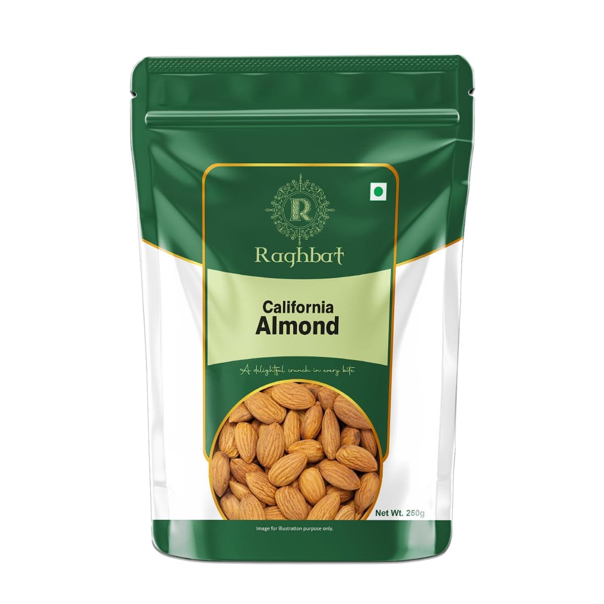 Raghbat California Almonds 250g | High in Fiber | Whole Natural Badam | Rich in Protein | Magnesium | Phosphorus | Dietary Fiber | Nuts & Dry Fruits