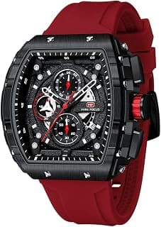 MF MINI FOCUS MINI Focus Men's Multifunctional Chronograph Watch for Men with Date, and 24-Hour Sub-Dial, Water Resistant Square Dial Unique Design for Sports, Party, Gifting - (MF0399G)