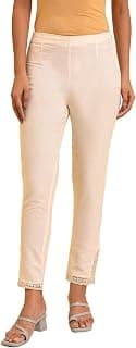 W for Woman Women High Rise Cotton Blend Strechable Slim Pants | Cotton Blend Slim Pants | Trousers
