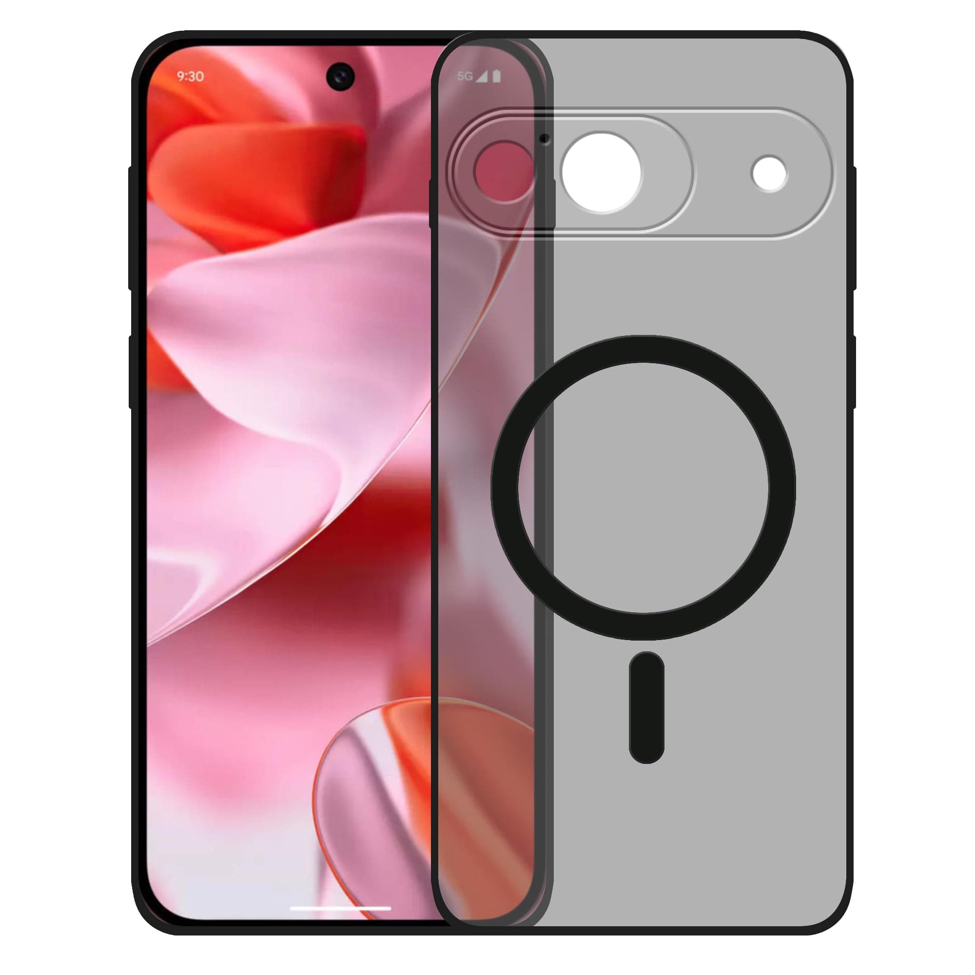 amazon basics Luxury Paper Thin Case Cover for Google Pixel 9 5G | Matte Finish | Compatible with magsafe | (Black, Google Pixel 9 5G)